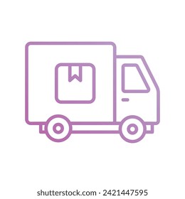 delivery van icon with white background vector stock illustration