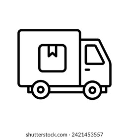 Lieferwagensymbol mit weißem Hintergrund, Vektorgrafik