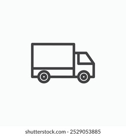 Delivery van icons set. filled and line illustration