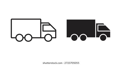 Colección de Vector de los iconos de la furgoneta de la entrega para los Diseños web. iconos planos