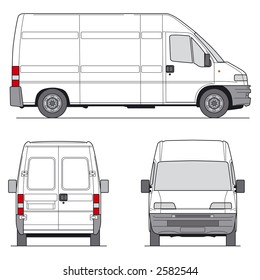 Delivery Van - Layout For Presentation - Vector Template