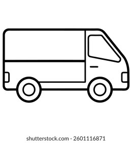 Delivery Van Line Art Icon Perfect for Logistics And Delivery Branding
