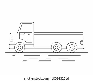 Delivery Van. line icon