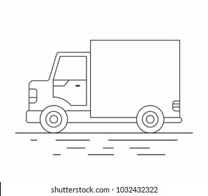 Delivery Van. line icon