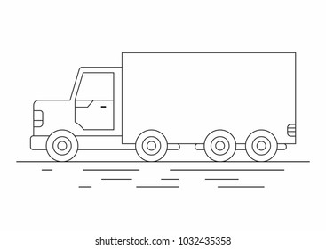 Delivery Van. line icon