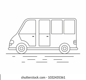 Delivery Van. line icon