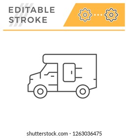 Delivery van line icon