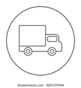Delivery van line icon.