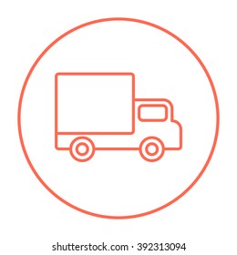 Delivery van line icon.
