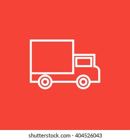 Delivery van line icon.