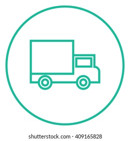 Delivery van line icon.