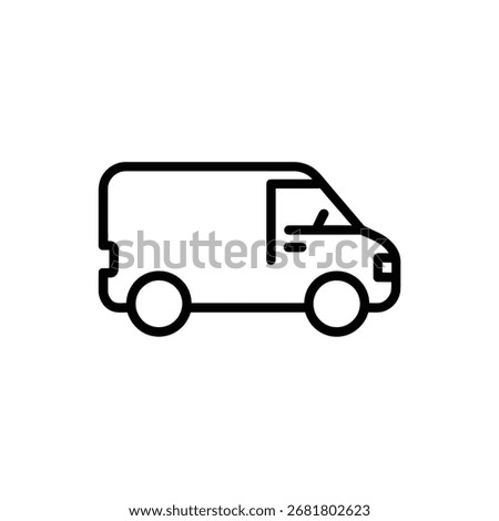 Delivery van line icon vector