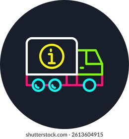Delivery Van Line Multi Colour Circle