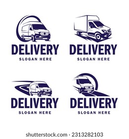 Delivery van logo design template. Delivery services logo template.