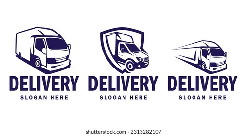 Delivery van logo design template. Delivery services logo template.