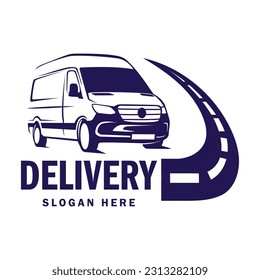 Delivery van logo design template. Delivery services logo template.