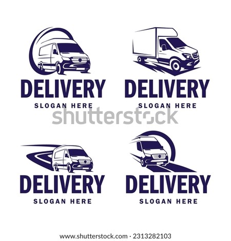 Delivery van logo design template. Delivery services logo template.