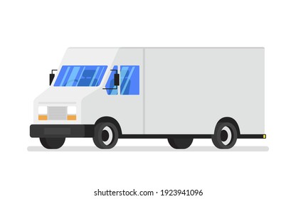 Delivery van mockup template. Cargo van template for car branding and corporate identity design on transport. Vector illustration.