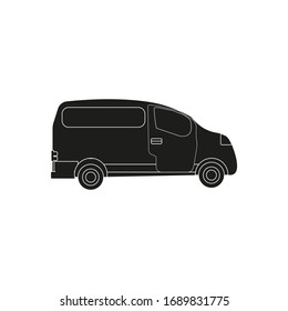 delivery van on white background, vector