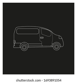 delivery van on white background, vector