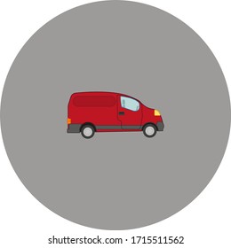 delivery van on white background, vector