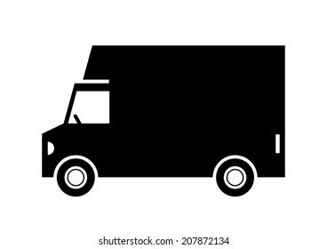 Delivery van on white background 