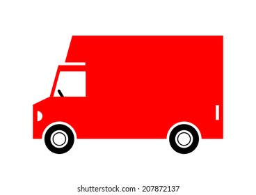 Delivery van on white background 