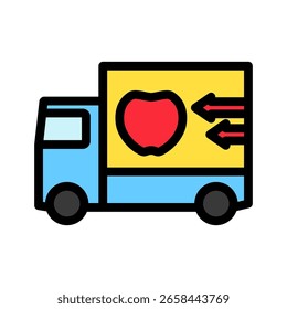 Lieferumfang Van Umrissfarbe, Mini-Illustration Symbol. Nutzung für modernes Konzept, Print, UI, UX-Kit, Web- und App-Entwicklung. Vektor in Bezug auf Handel, Einzelhandel, Marketing und Shopping.