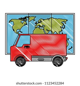 delivery van with paper map