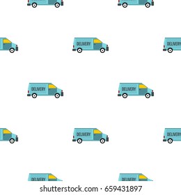 Delivery van pattern seamless flat style for web vector illustration