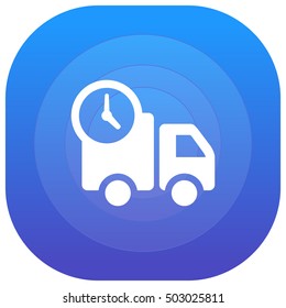 Delivery Van Purple - blue circular UI/UX App Icon / Logo Design
