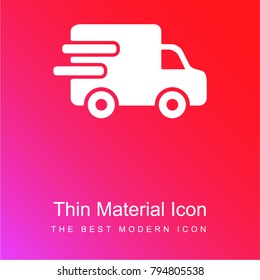 Delivery van red and pink gradient material white icon minimal design