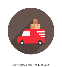 Entrega Van cor arredondada, ícone mini ilustração. use para conceito moderno, impressão, UI, kit UX, web e desenvolvimento de aplicativos. Vetor relacionado à oferta de produtos, marketing, negócios.