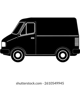 Delivery Van Silhouette Vector Sleek and Minimalist Design for Logistics Graphics