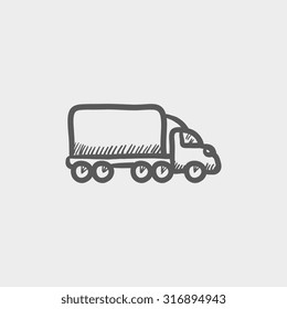 Liefert ein Skizzensymbol für Web-, Mobil- und Infografiken. Hand gezeichnete, dunkelgraue Vektorsymbol einzeln auf hellgrauem Hintergrund.