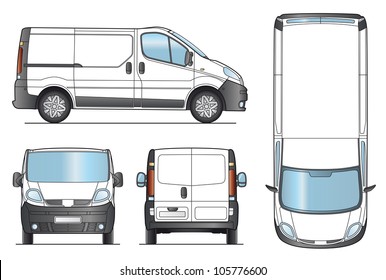 Delivery Van Template - Layout for presentation - Vector EPS-8.