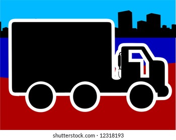 delivery van with three wheels in a side	