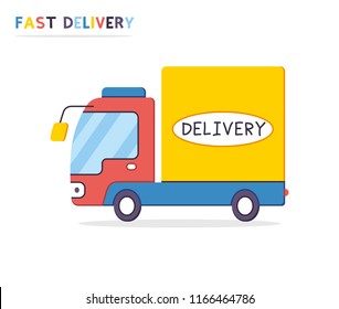 Delivery van truck isolated
