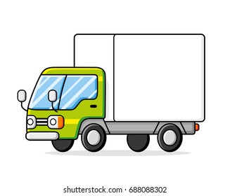 Delivery van truck isolated