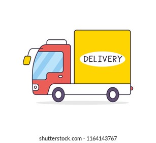 Delivery van truck isolated icon