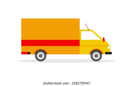 Delivery van truck service flat icon design vector. Courier marketplace online shipping symbol illustration.