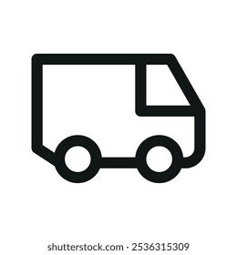 Delivery van UI icon, shipping truck delivery van simple line user interface vector symbol