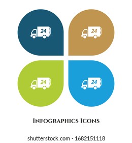 Delivery Van Vector Illustration icon for all purpose. Isolated on 4 different backgrounds.