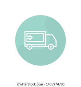 Delivery Van Vector Illustration, outline sign.