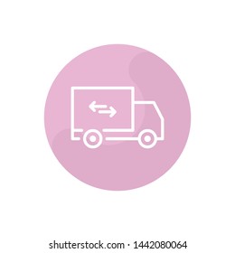 Delivery Van Vector Illustration, outline sign.