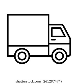 Delivery Van Vector Line Icon Design