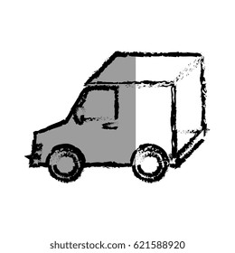 delivery van vehicle isolated icon