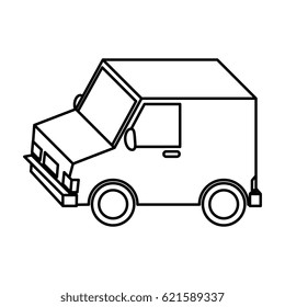 delivery van vehicle isolated icon