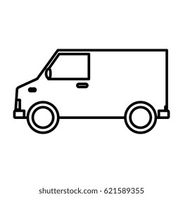 delivery van vehicle isolated icon
