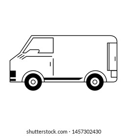 Delivery van vehicle sideview isolated symbol vector illustration graphic design